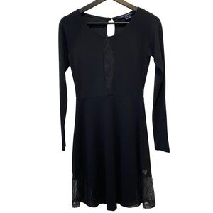 French Connection Little Black Dress with Peekaboo Lace Detail Size 4